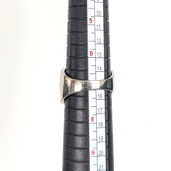 925 Sterling Silver Marcasite Faux Amethyst Wavy Stacked Band Cocktail Ring sz 7 - Picture 7 of 7